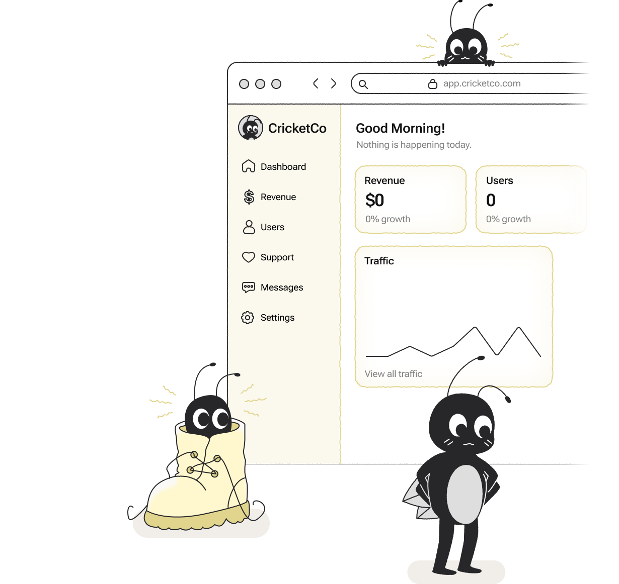 SessionSight dashboard with mascots wondering where the users are